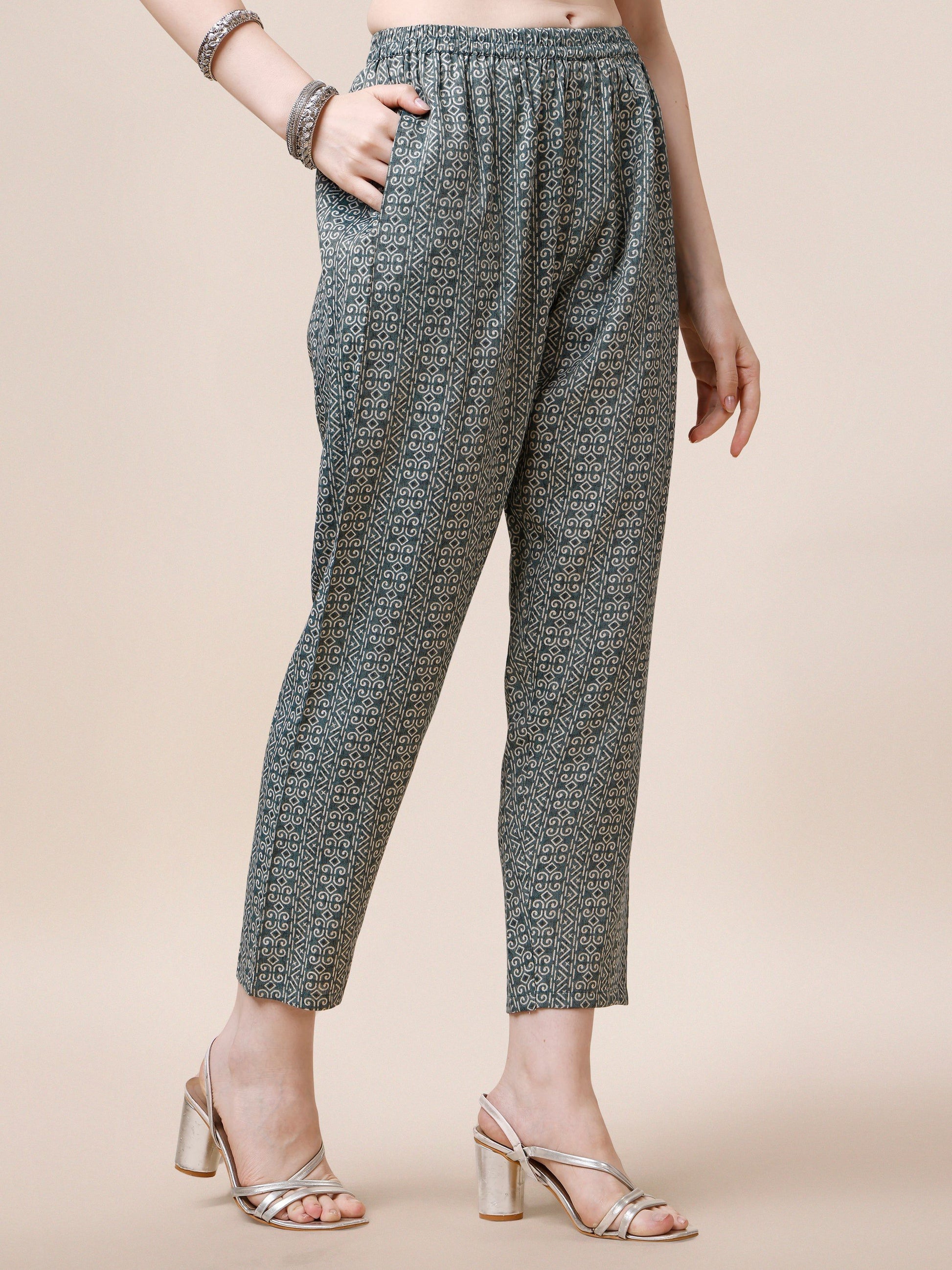 Printed Kurta With Pant And Dupatta Set, Multicolor - Hiral Fashion