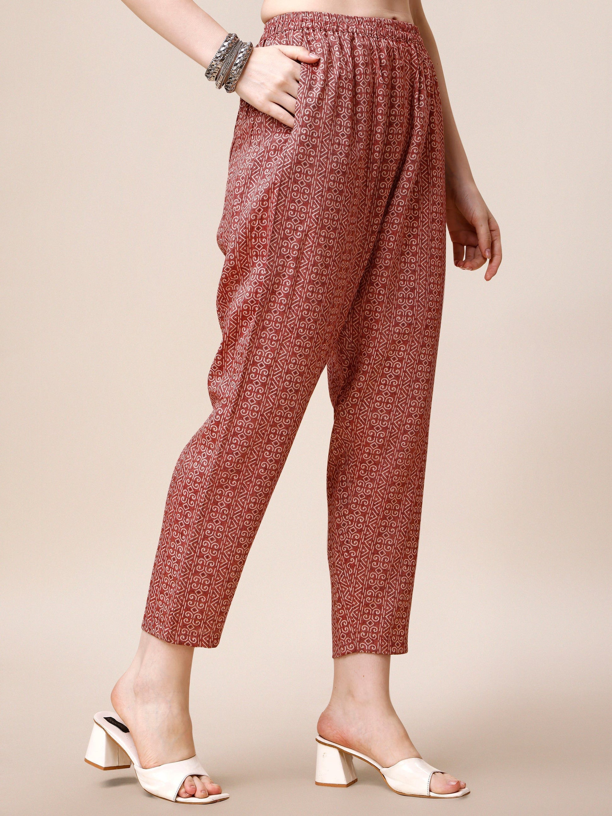 Printed Kurta With Pant And Dupatta Set, Multicolor - Hiral Fashion