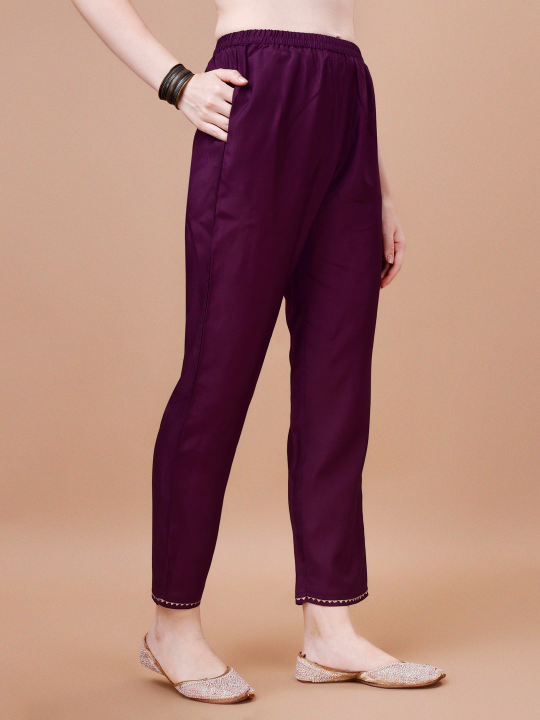 Pure Muslin Banarasi Jacquard Kurta Trousers & Dupatta, Multicolor - Hiral Fashion