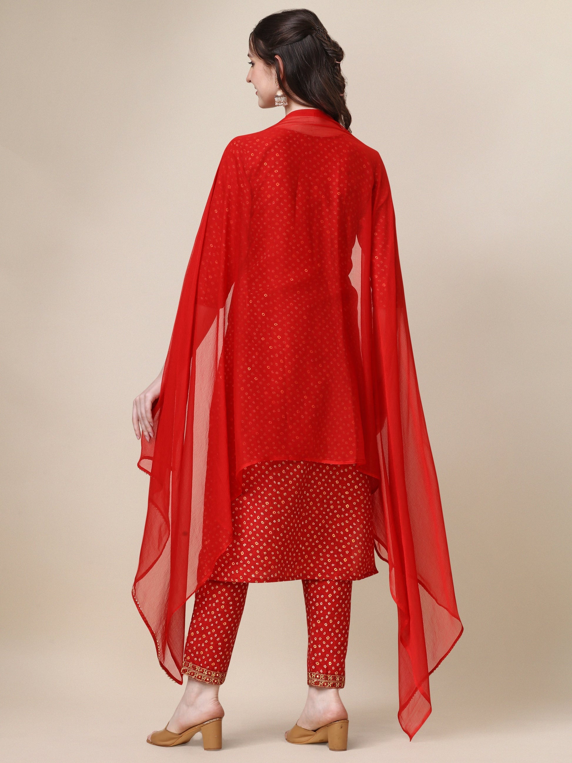 Embroidered Kurta With Pant And Dupatta Set, Multicolor - Hiral Fashion