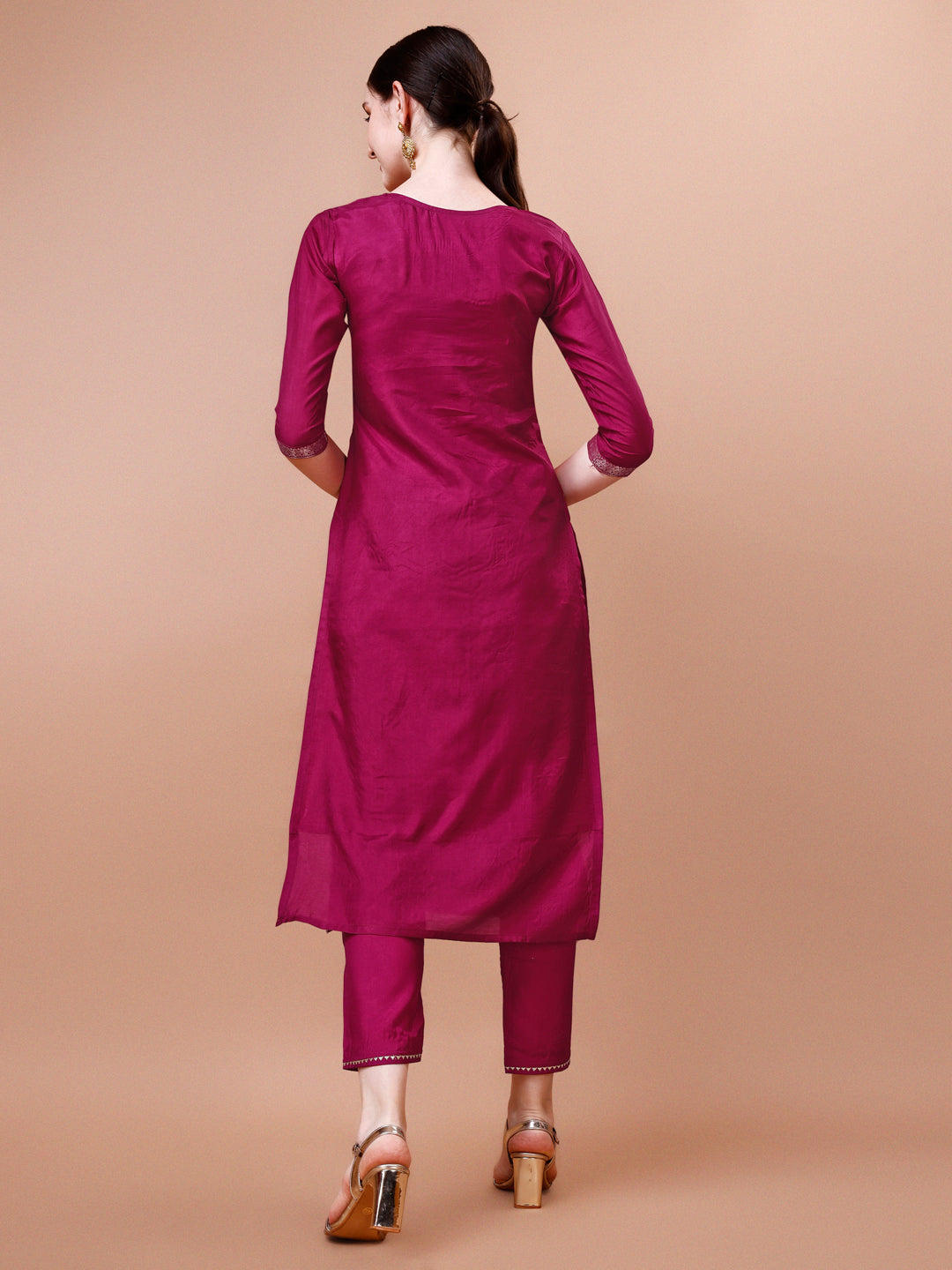 Pure Muslin Jacquard Kurta With Pant And Dupatta Set Premium, Multicolor - Hiral Fashion