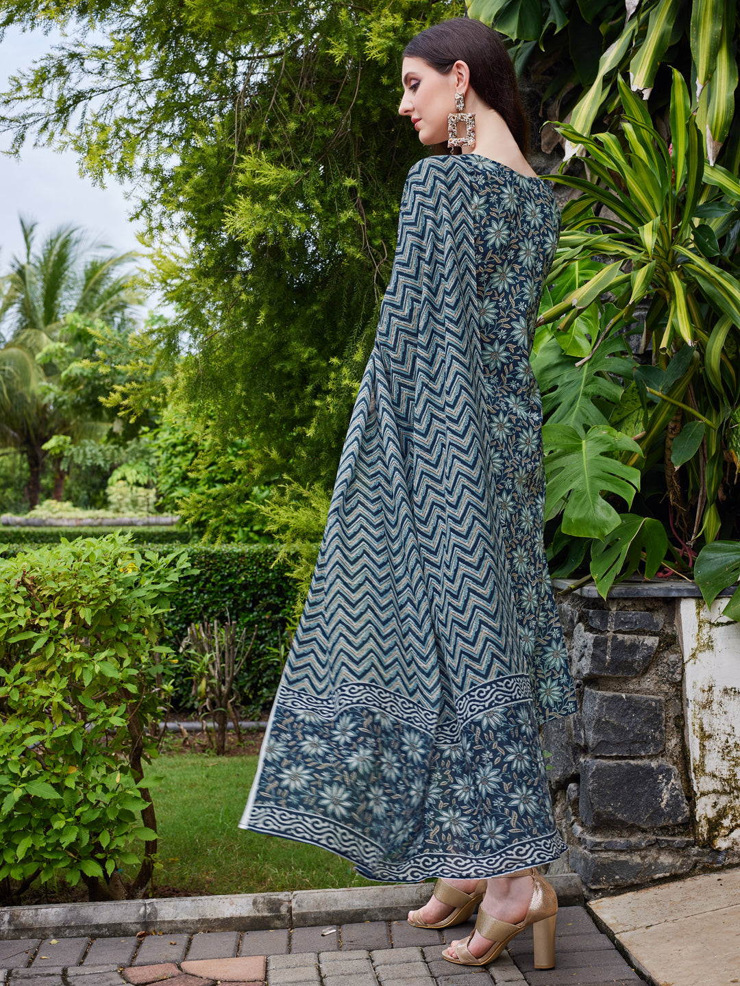 Floral Printed Kurta With Pant & Dupatta Set, Multicolor - Hiral Fashion