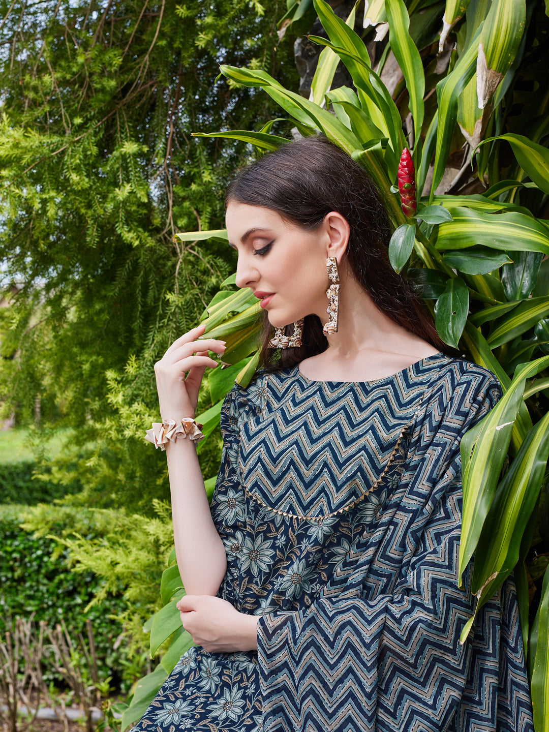 Floral Printed Kurta With Pant & Dupatta Set, Multicolor - Hiral Fashion