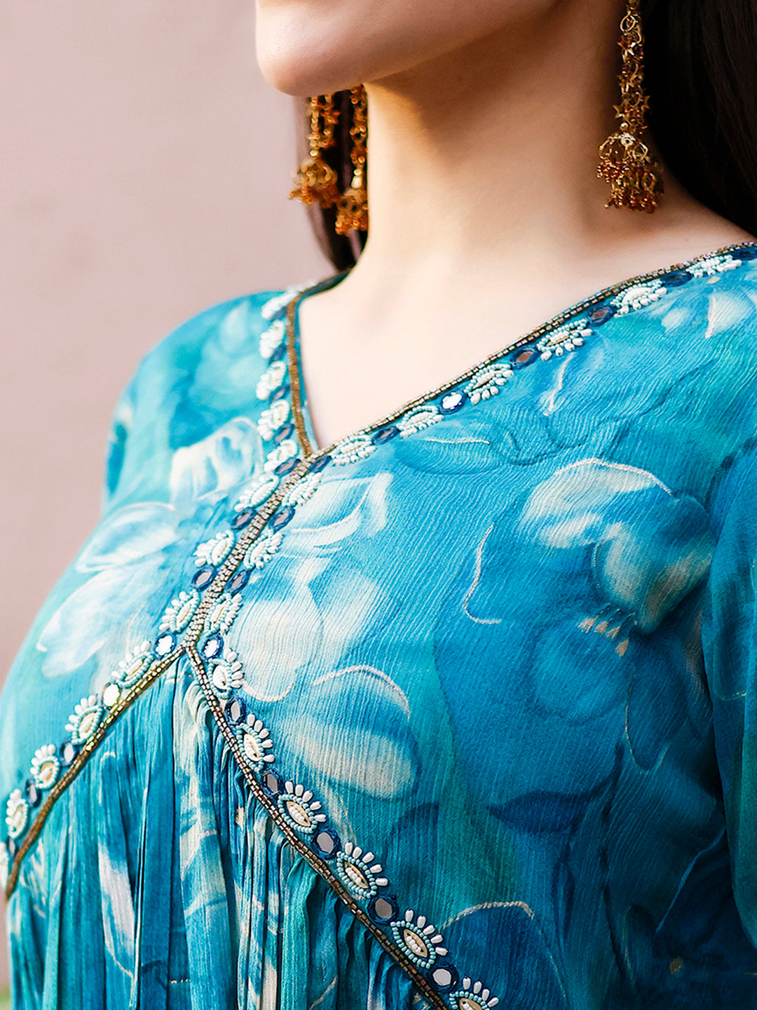 Alia Cut Hand Embroidered & Floral Printed Kurta With Pant & Dupatta Premium, Multicolor - Hiral Fashion