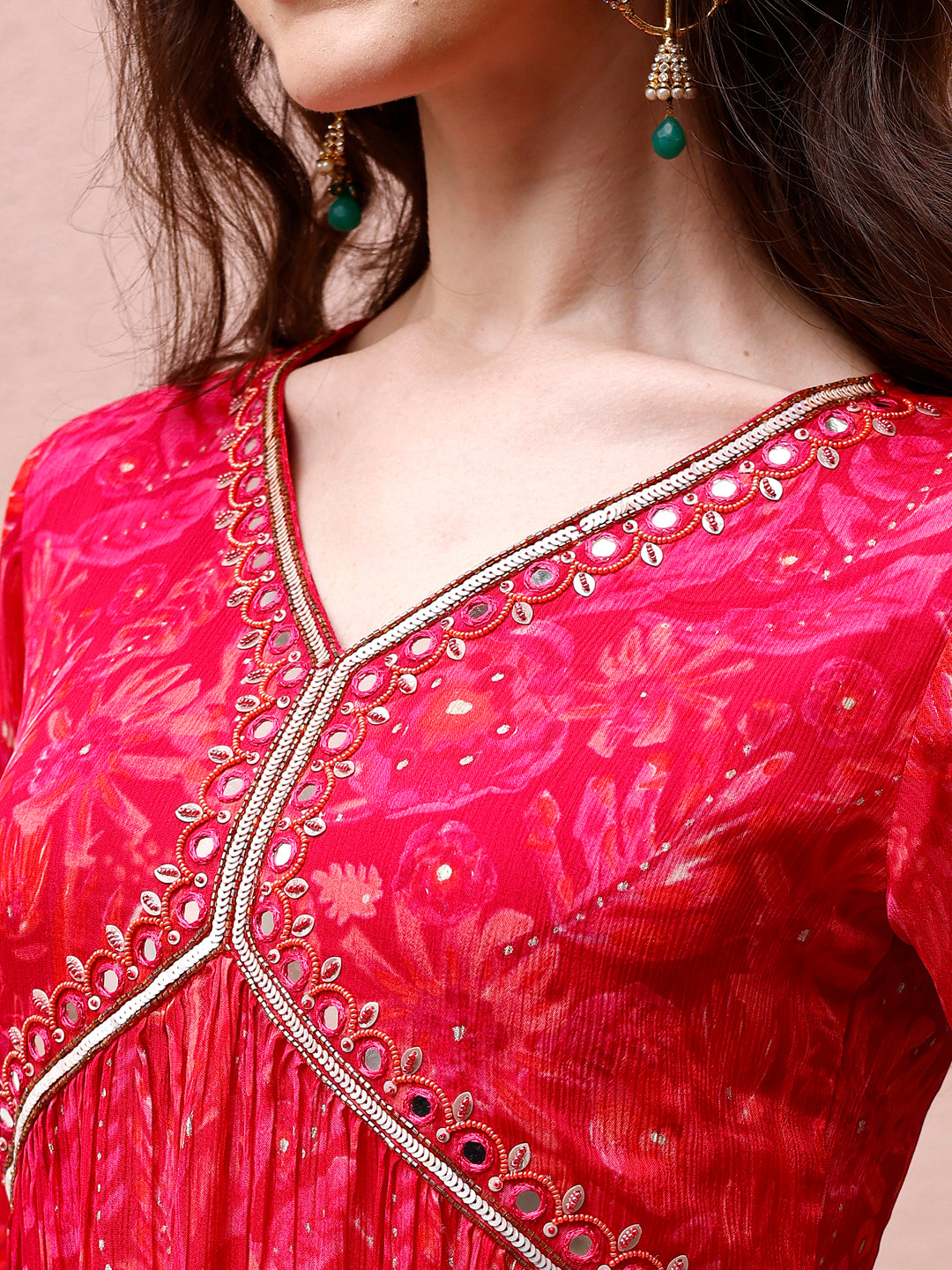 Alia Cut Hand Embroidered & Floral Printed Kurta With Pant & Dupatta Premium, Multicolor - Hiral Fashion
