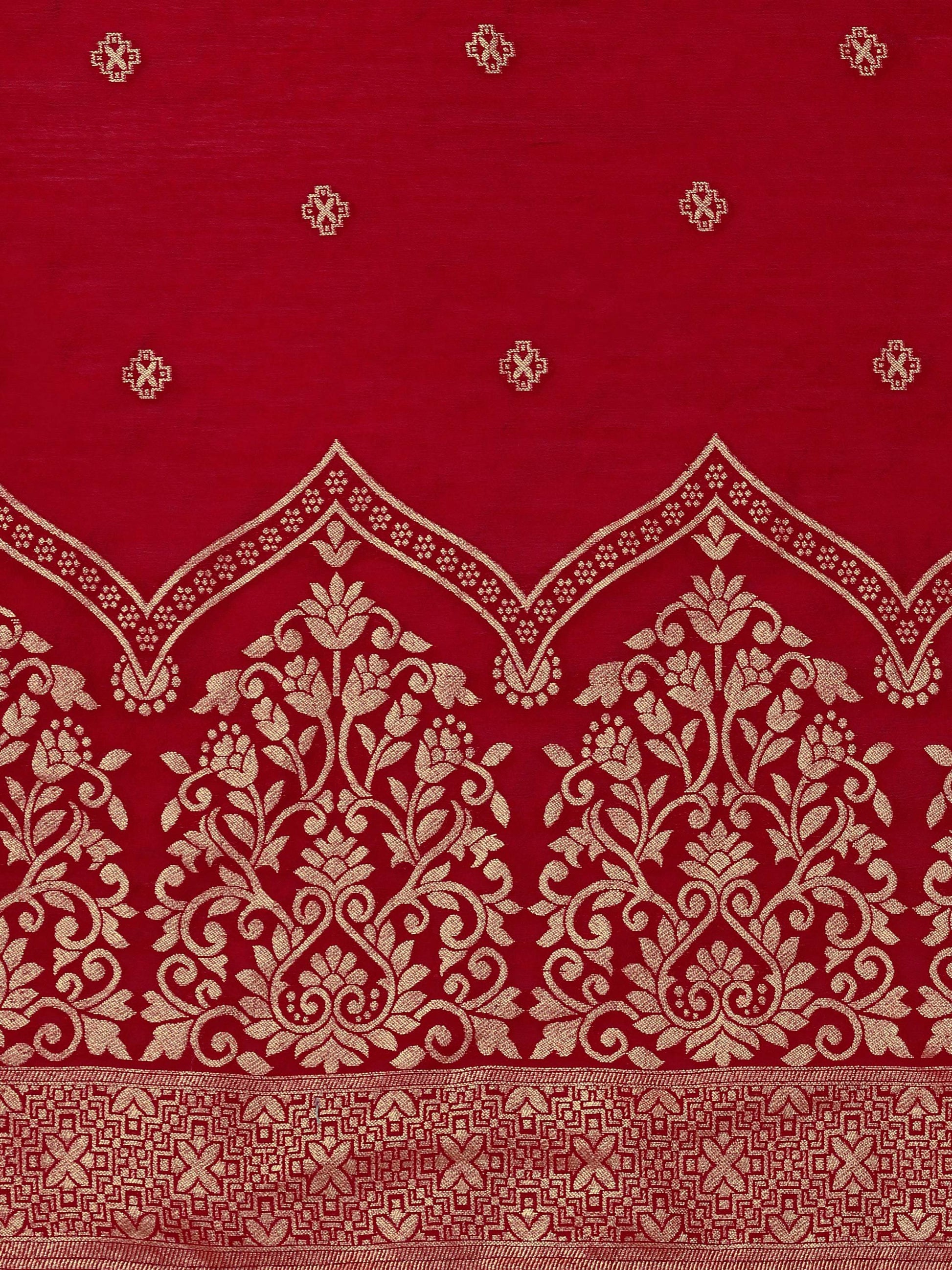 Hand Embroidered Kurta With Pant & Banarasi Dupatta, Multicolor - Hiral Fashion