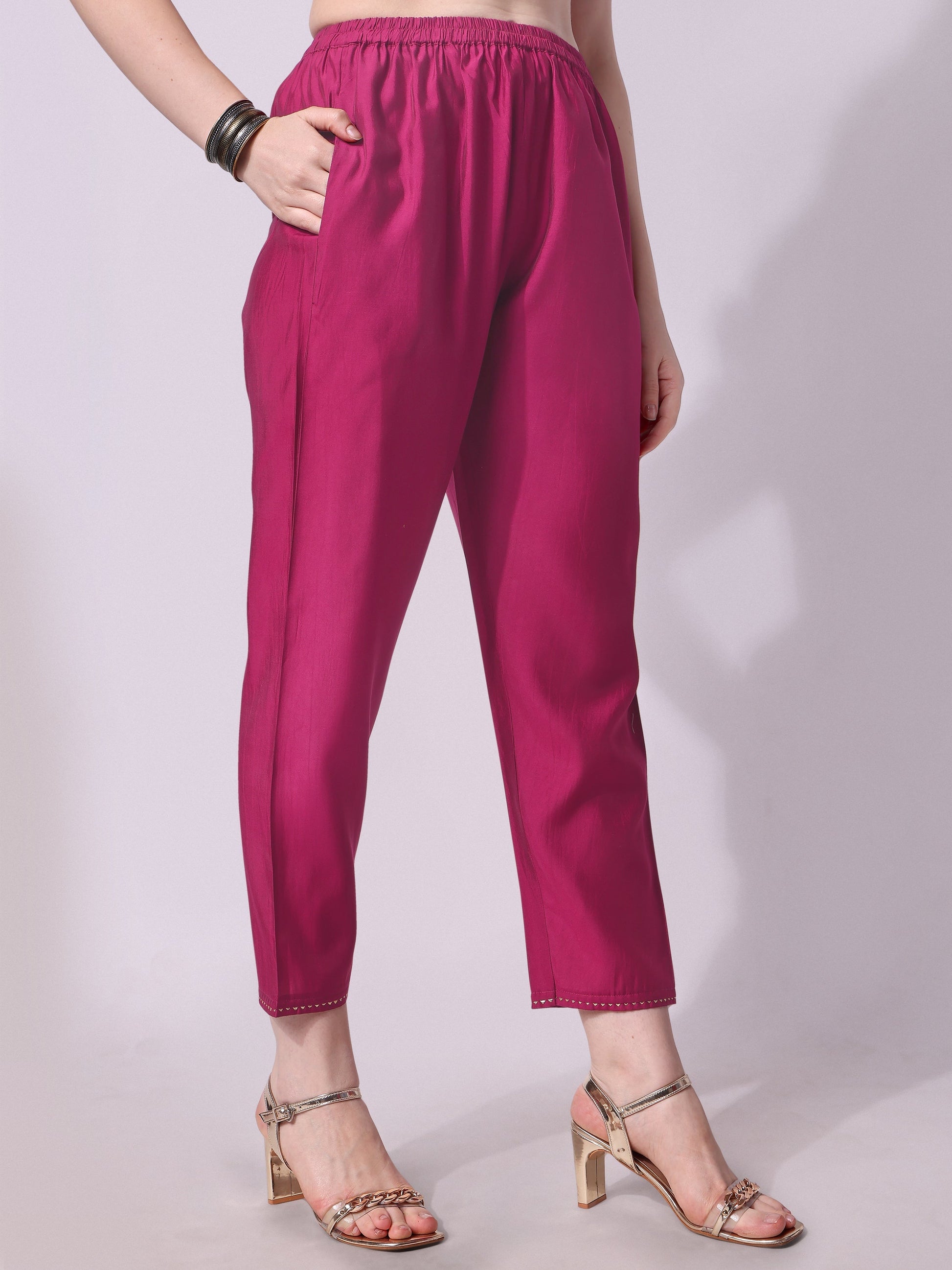 Embroidered Kurta With Pant & Dupatta Set, Multicolor - Hiral Fashion