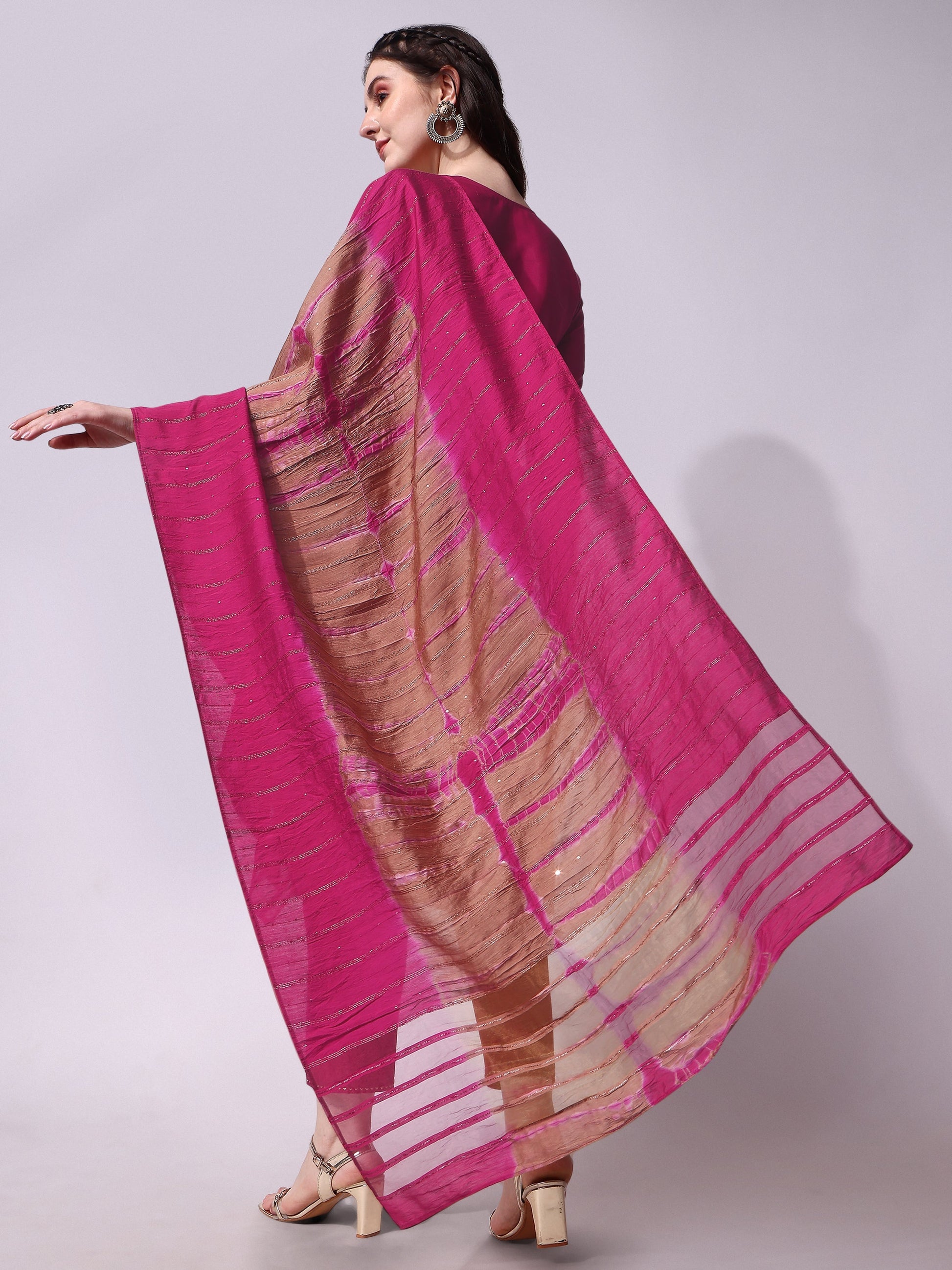 Embroidered Kurta With Pant & Dupatta Set, Multicolor - Hiral Fashion