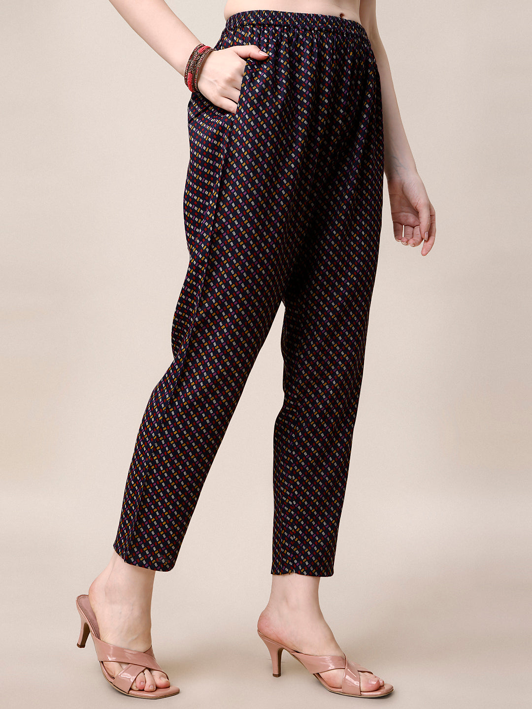 Printed Kurta With Pant & Dupatta Set, Multicolor - Hiral Fashion
