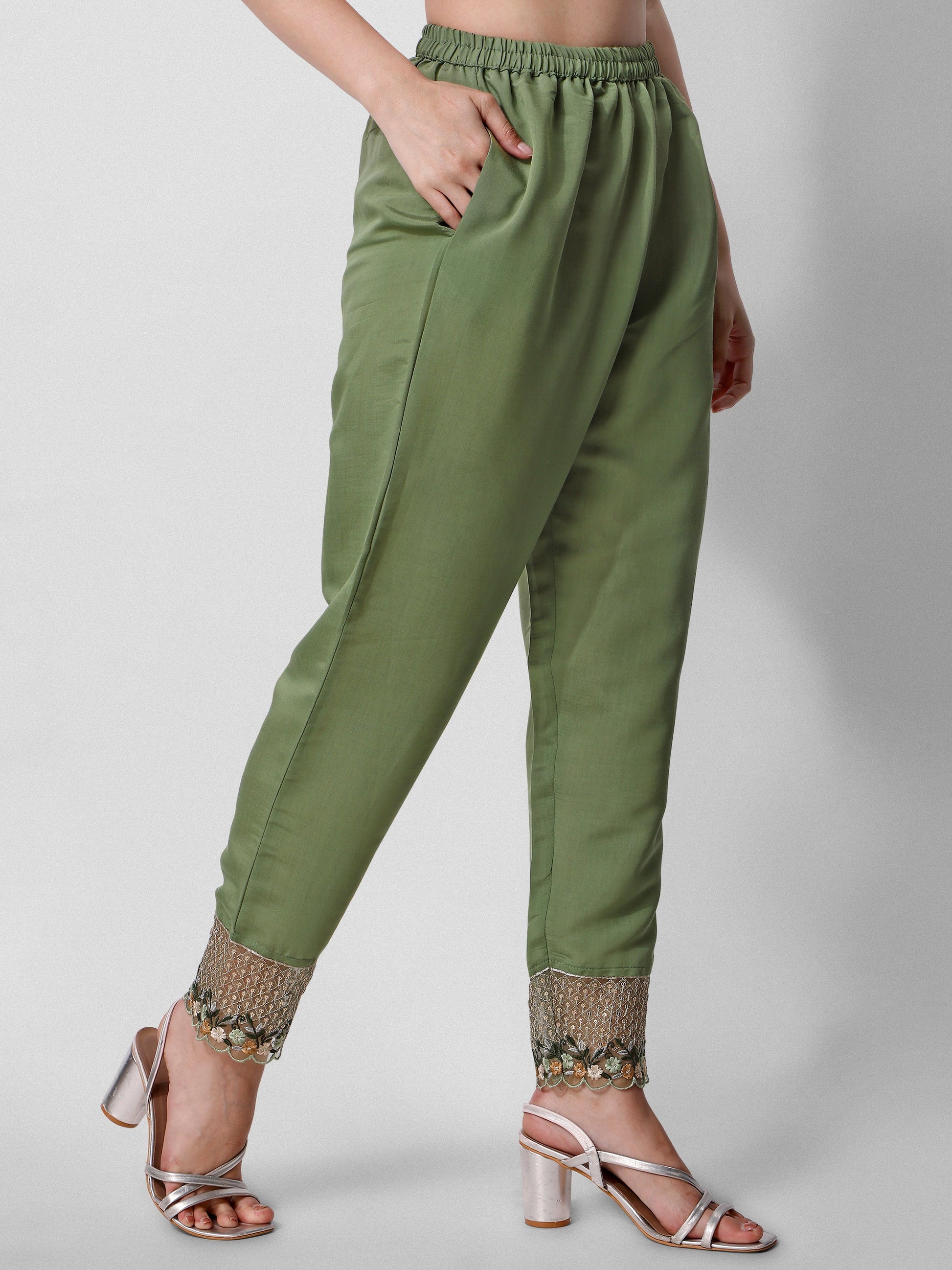 Hand Embroidered Kurta With Pant And Dupatta Set Premium, Multicolor - Hiral Fashion
