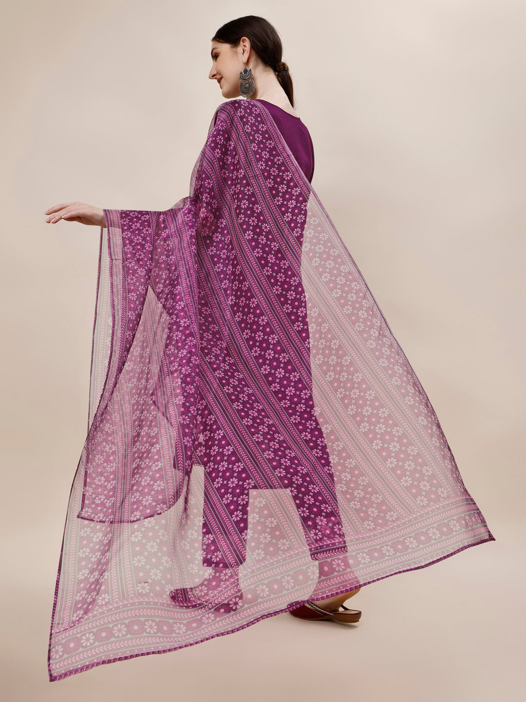 Embroidered Kurta With Pant And Printed Dupatta Set, Multicolor - Hiral Fashion