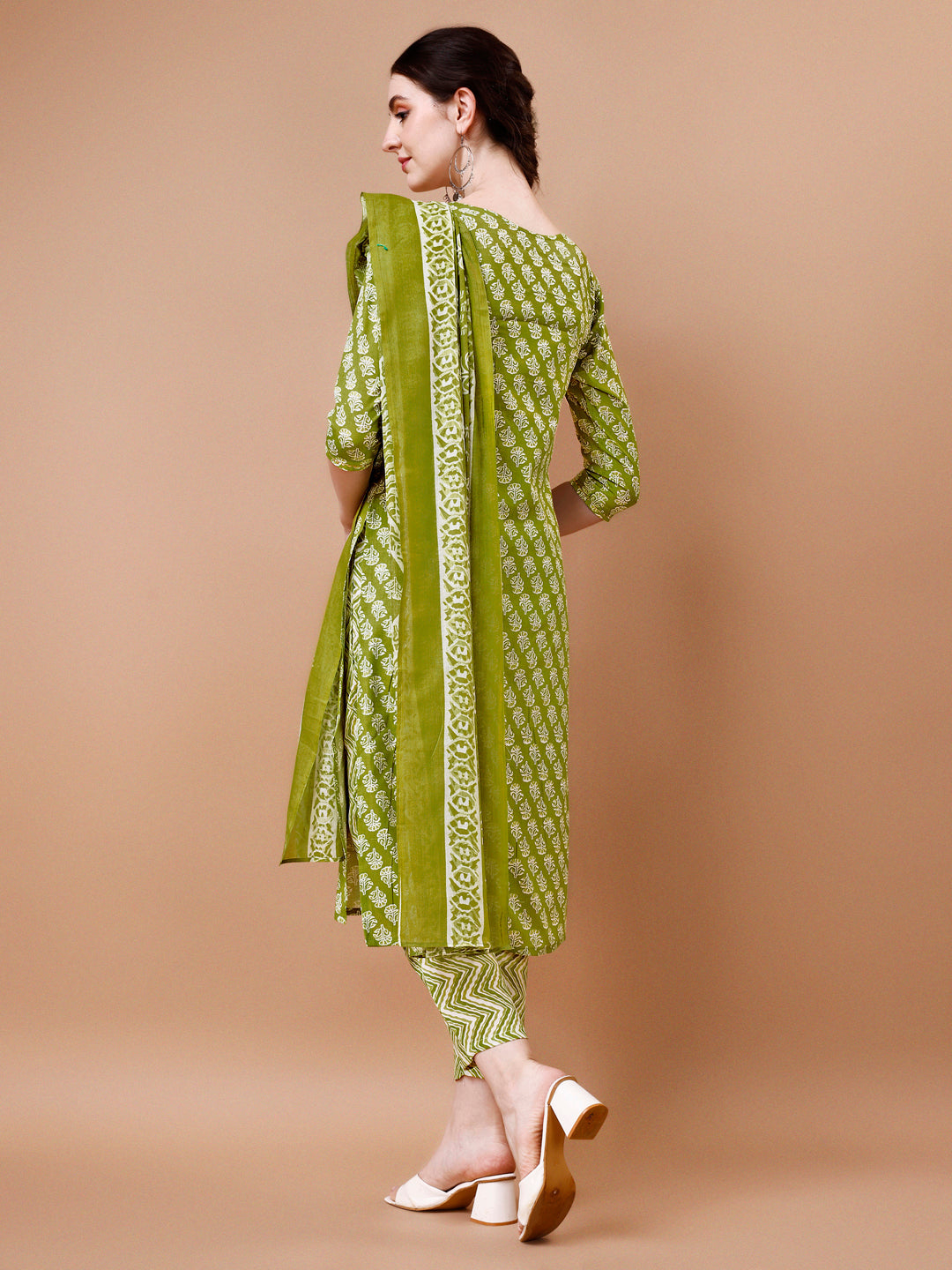 Embroidered & Floral Printed Kurta With Pant & Dupatta, Multicolor - Hiral Fashion