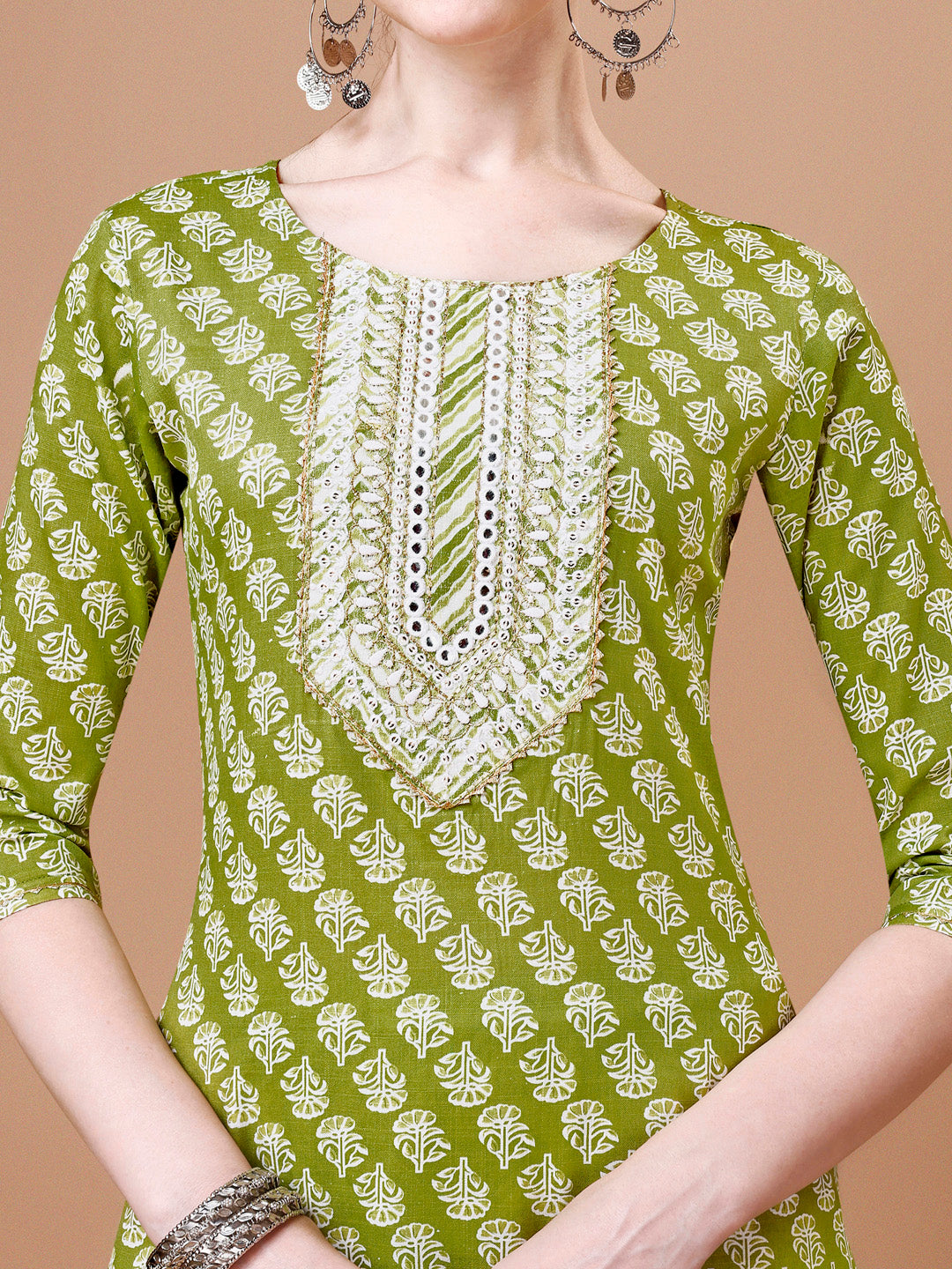 Embroidered & Floral Printed Kurta With Pant & Dupatta, Multicolor - Hiral Fashion