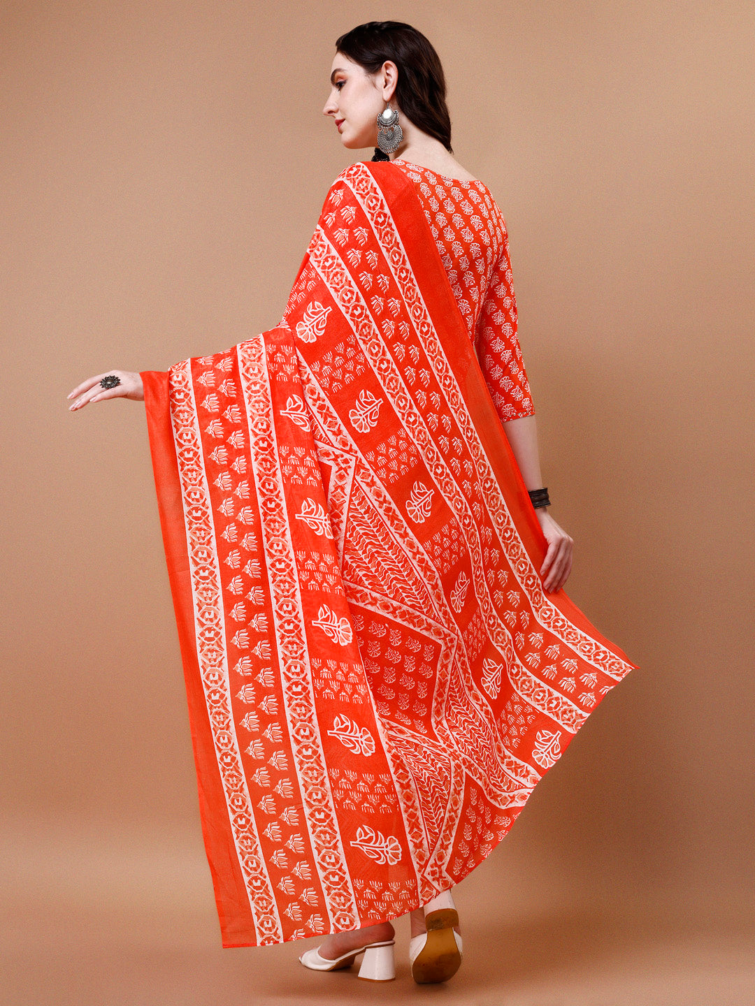 Embroidered & Floral Printed Kurta With Pant & Dupatta, Multicolor - Hiral Fashion