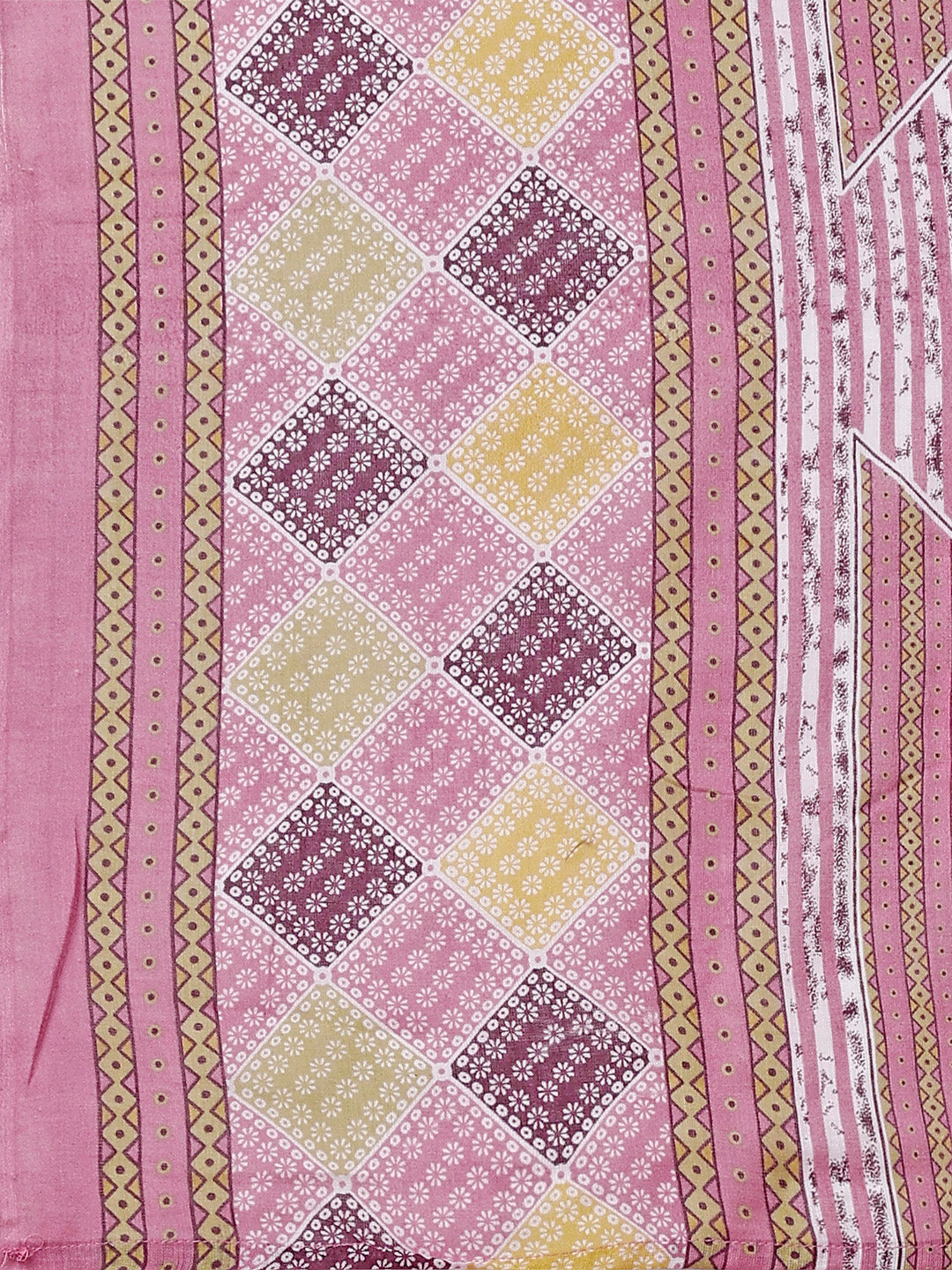 Printed & Lace Yoke Embroidered Kurta With Pant & Dupatta, Multicolor - Hiral Fashion