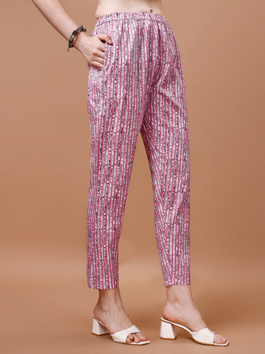 Printed & Lace Yoke Embroidered Kurta With Pant & Dupatta, Multicolor - Hiral Fashion