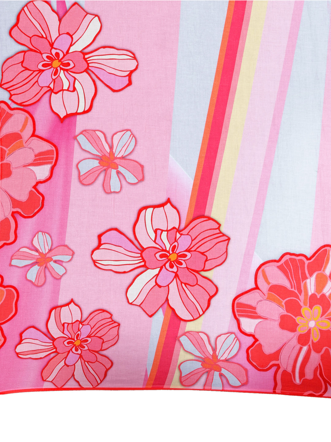 Placement Printed & Embroidered Flared Kurta With Pant & Printed Dupatta, Pink - Hiral Fashion