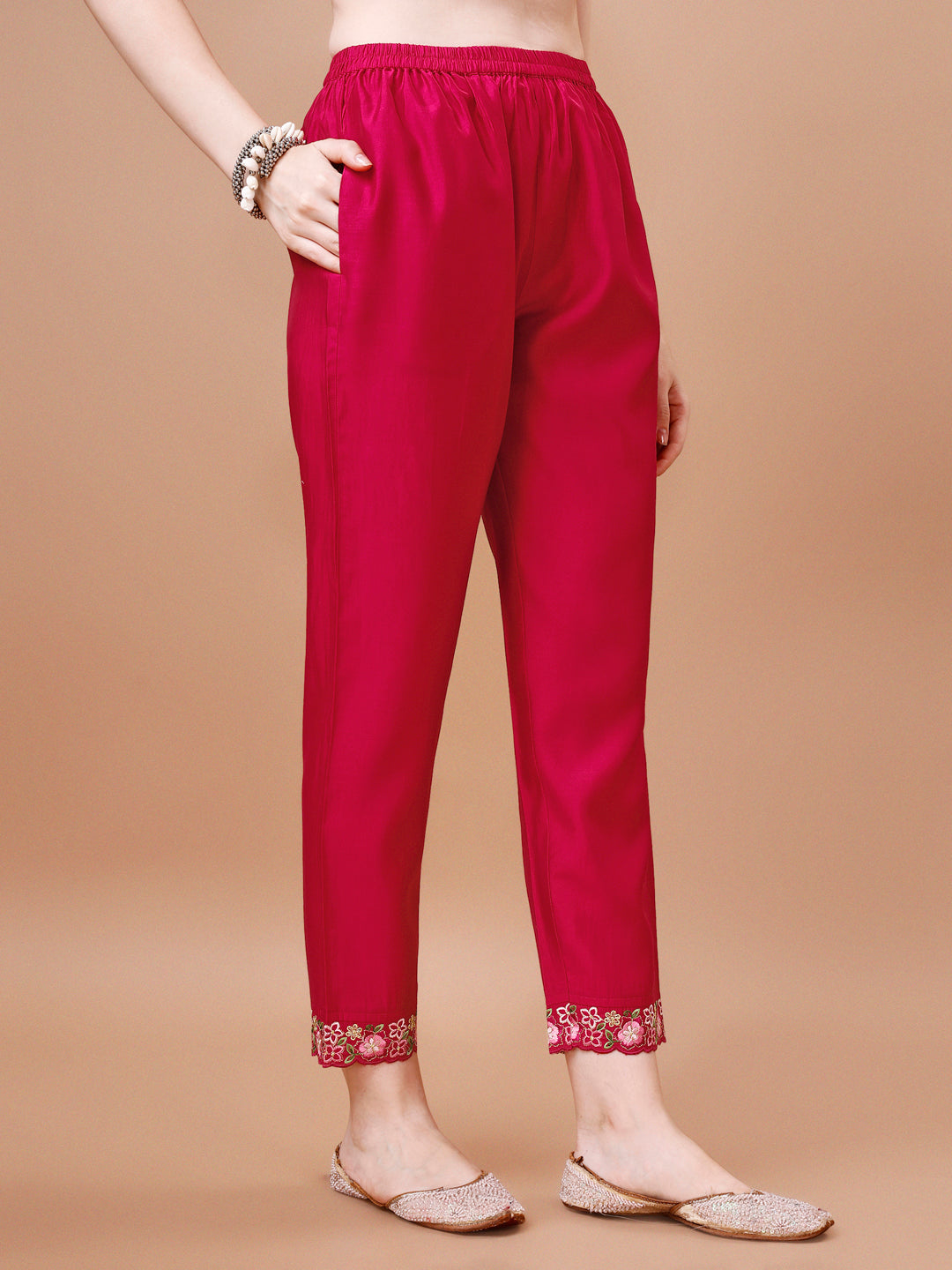 Alia Cut Embroidered Kurta With Pant & Organza Embroidered Dupatta Premium, Multicolor - Hiral Fashion