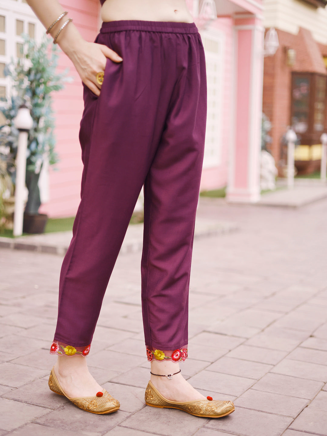 Hand Embroidered Alia Cut Kurta With Pant & Embroidered Organza Dupatta Premium, Multicolor - Hiral Fashion