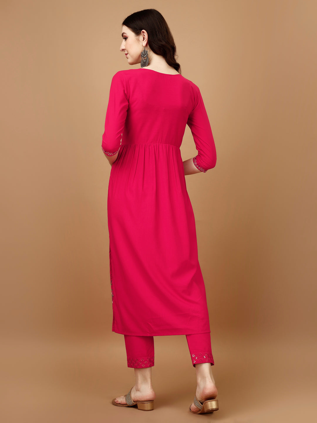 Nyra Cut Embroidered Kurta With Pant & Organza Embroidered Dupatta Luxury, Multicolor - Hiral Fashion