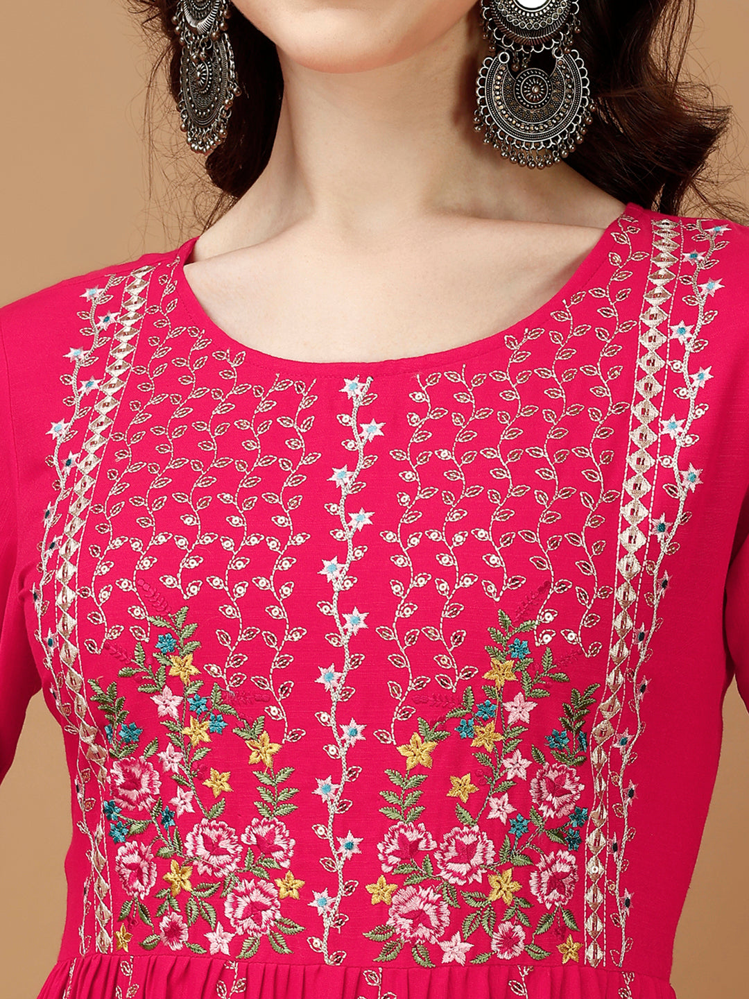 Nyra Cut Embroidered Kurta With Pant & Organza Embroidered Dupatta Luxury, Multicolor - Hiral Fashion
