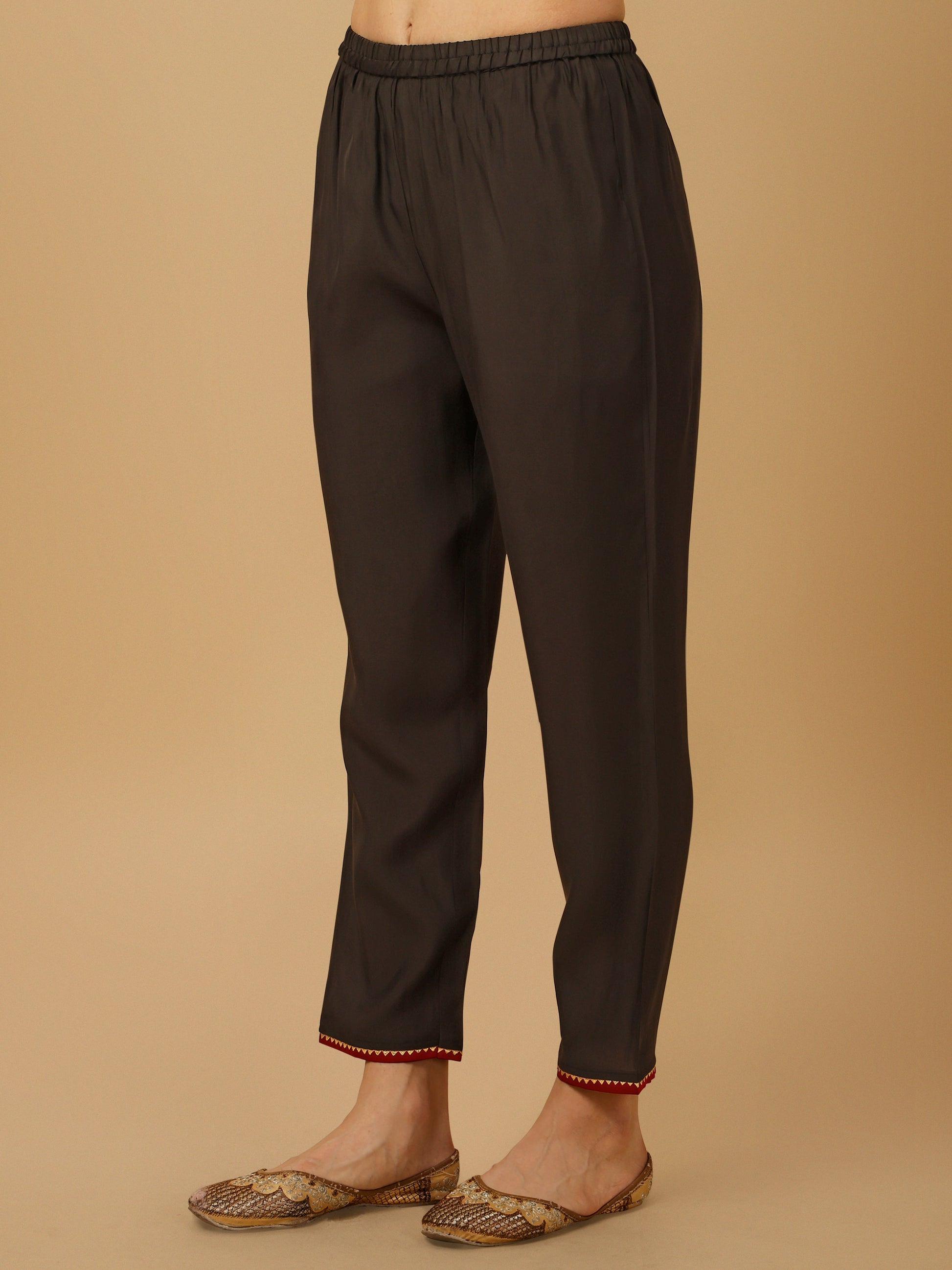 Hand Embroidered Kurta With Pant And Dupatta Set, Multicolor - Hiral Fashion