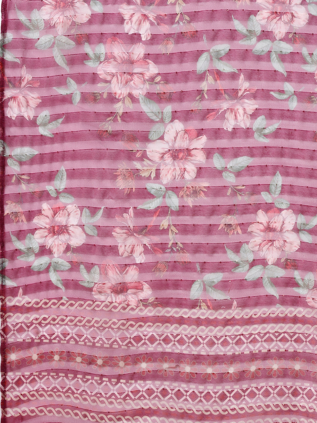 Mirror & Beads Hand Embroidered Kurta With Pant & Printed Organza Dupatta, Multicolor - Hiral Fashion