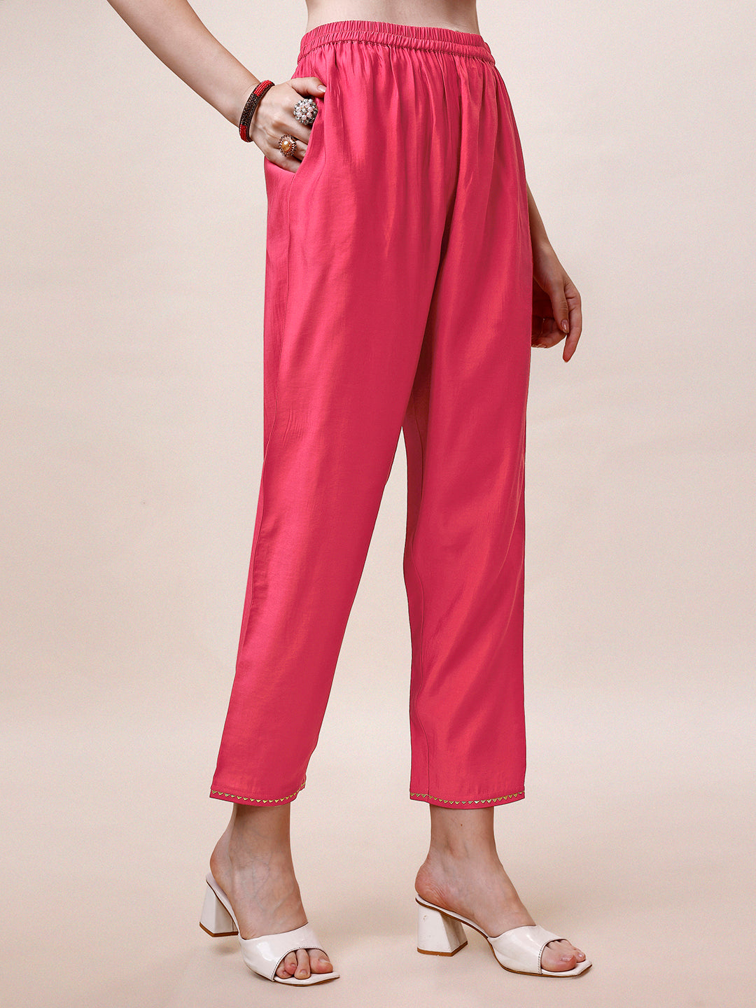 Embroidered Kurta With Pant And Dupatta Set, Multicolor - Hiral Fashion
