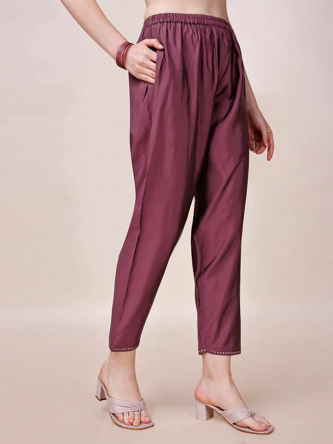 Hand Embroidered Kurta With Pant & Printed Dupatta, Multicolor - Hiral Fashion