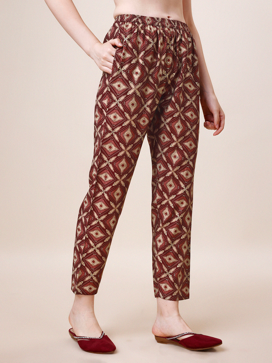 Hand Embroidered & Printed Collar 2 Piece Co-Ords Set, Multicolor - Hiral Fashion