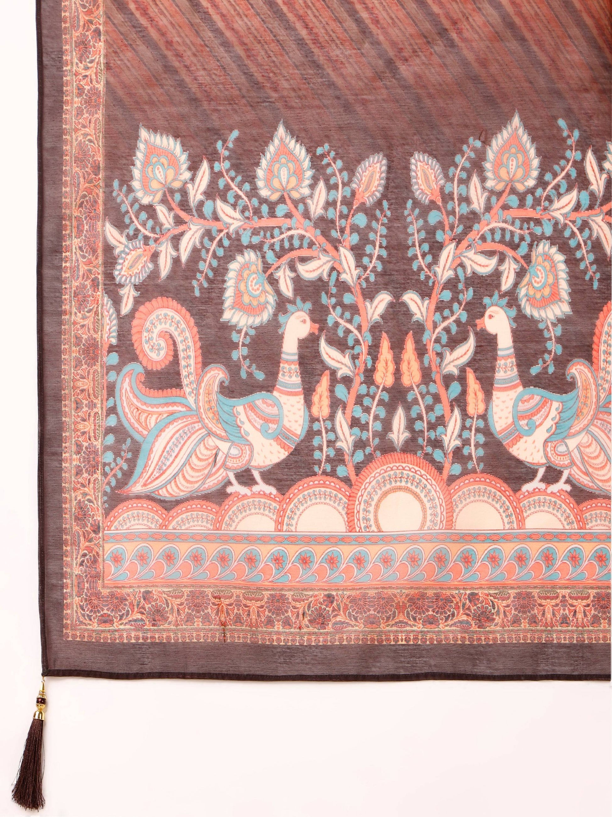 Leheriya Printed & Embroidered Kurta With Pant And Dupatta Set, Multicolor - Hiral Fashion