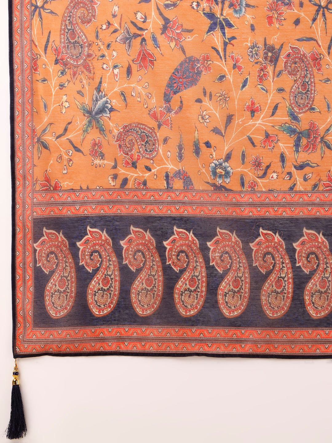 Ethnic Motif Printed & Embroidered Kurta With Pant & Dupatta Set, Multicolor - Hiral Fashion