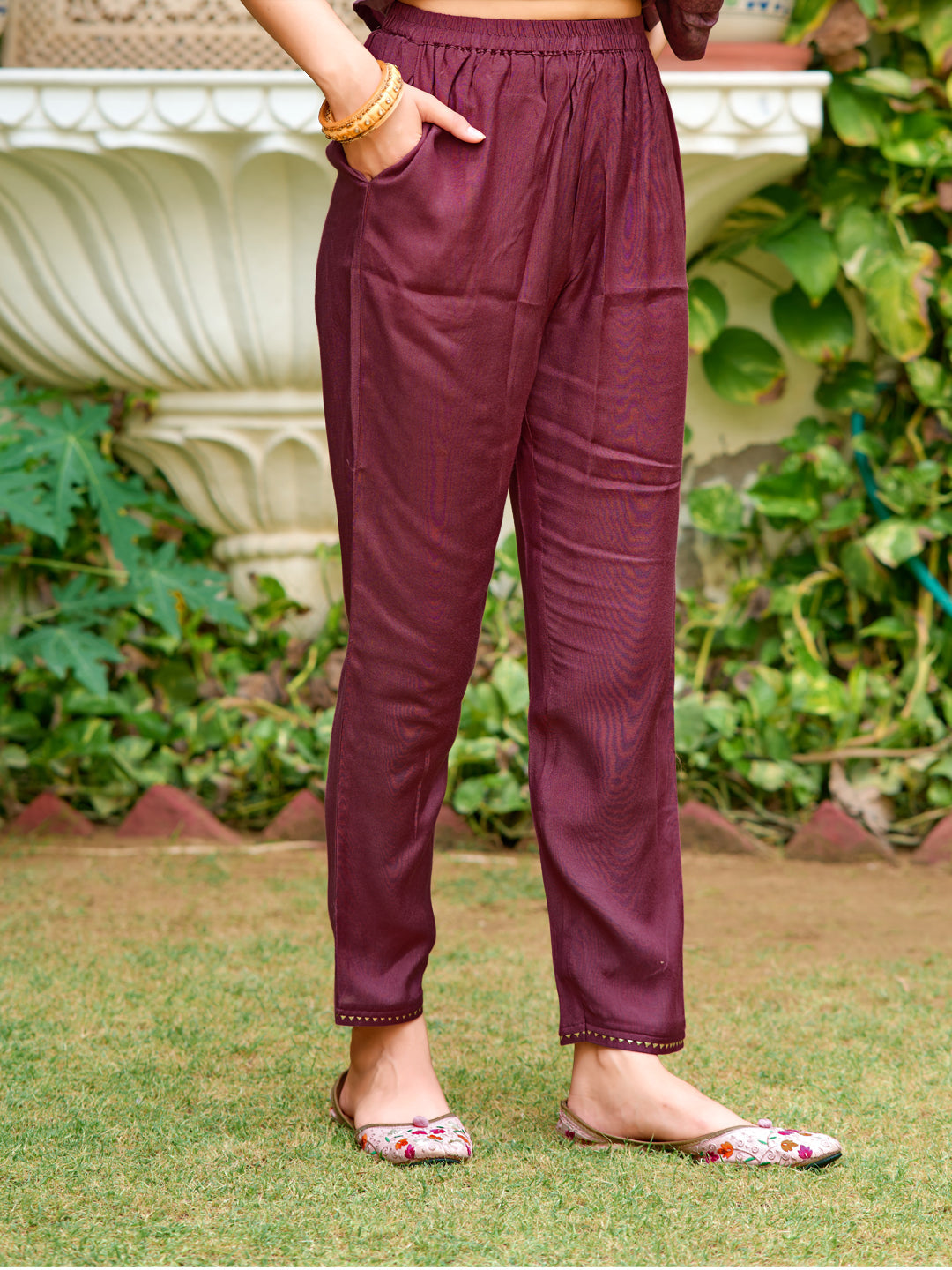 Hand Embroidered & Digital Printed Muslin Kurta With Pant & Printed Dupatta, Lavender - Hiral Fashion
