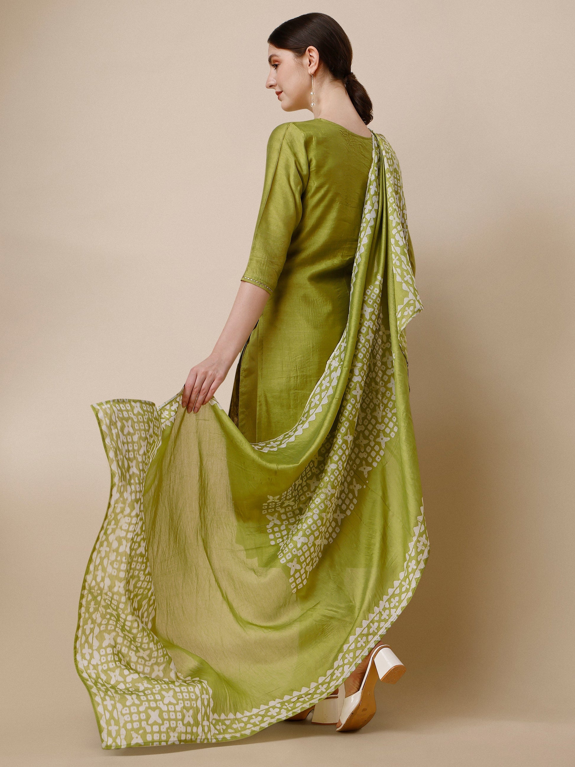 Printed & Embroidered Kurta With Pant & Printed Dupatta Set, Multicolor - Hiral Fashion