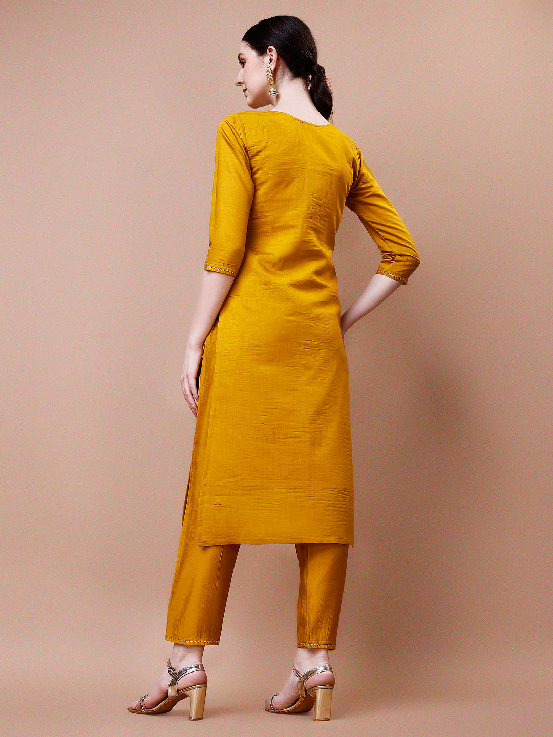 Hand Embroidered And Embellished Kurta With Pant And Dupatta Set, Multicolor - Hiral Fashion