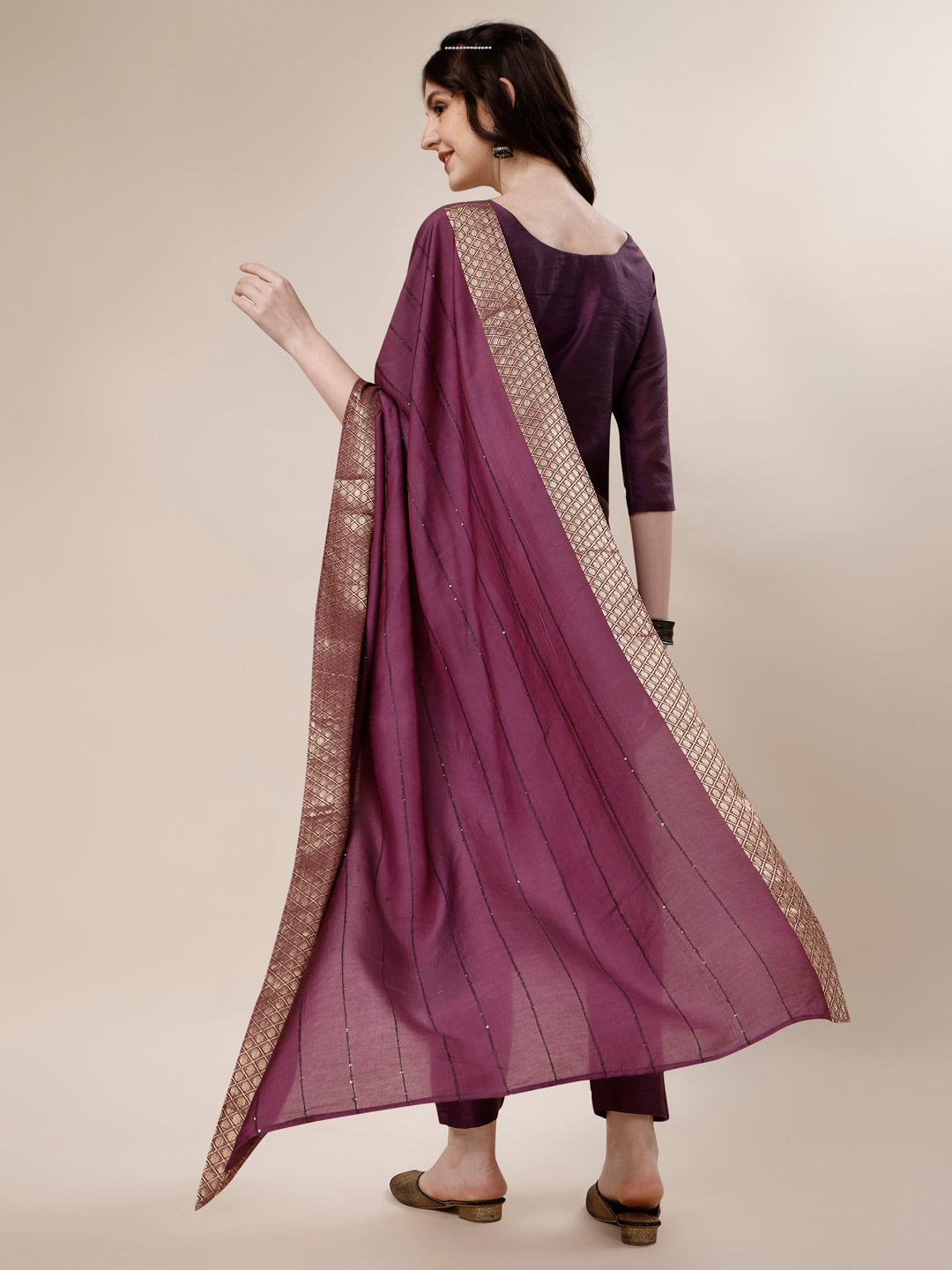 Embroidered Kurta With Pant And Dupatta Set, Multicolor - Hiral Fashion