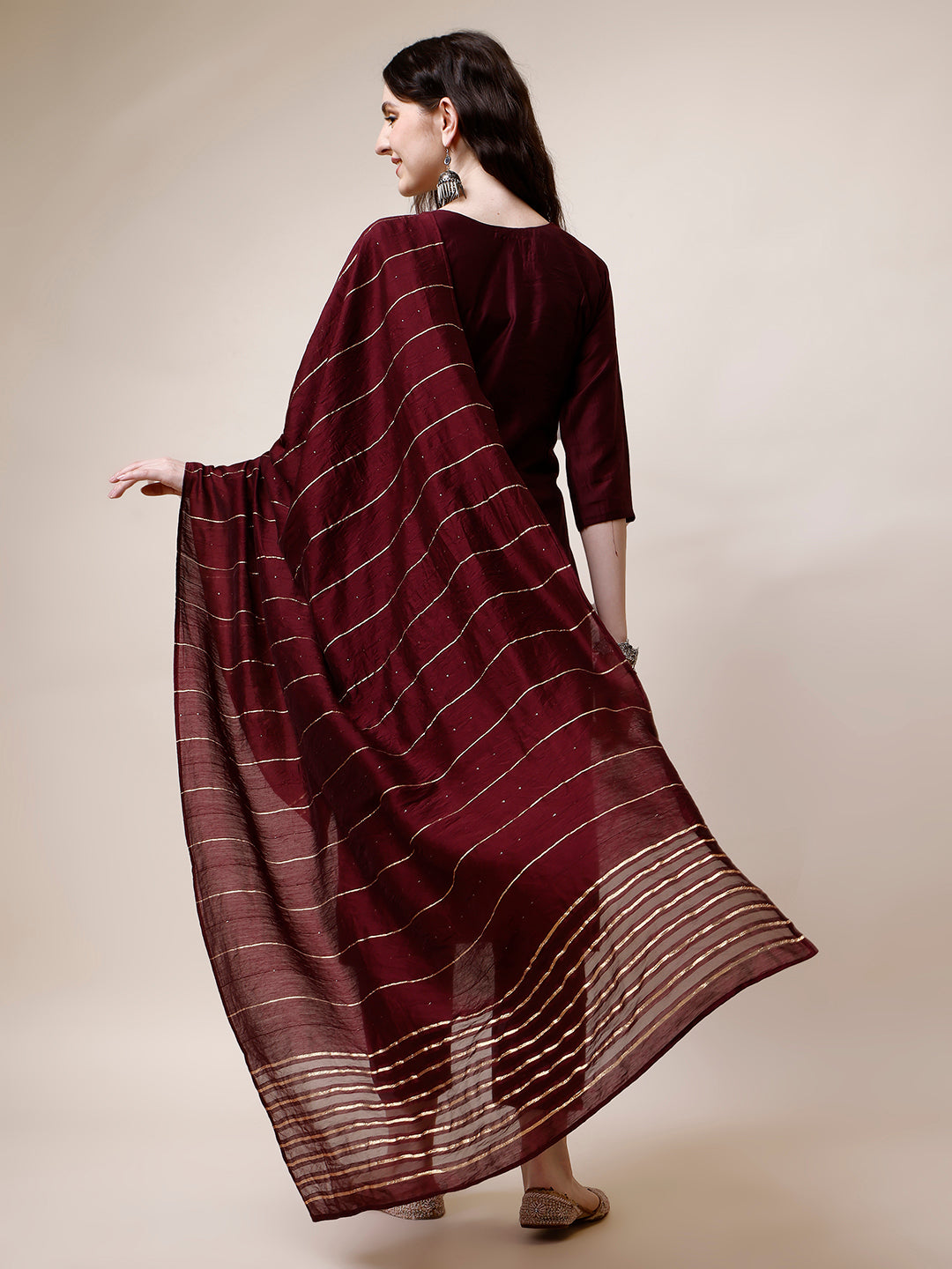 Embroidered Kurta With Pant And Dupatta Set, Multicolor - Hiral Fashion