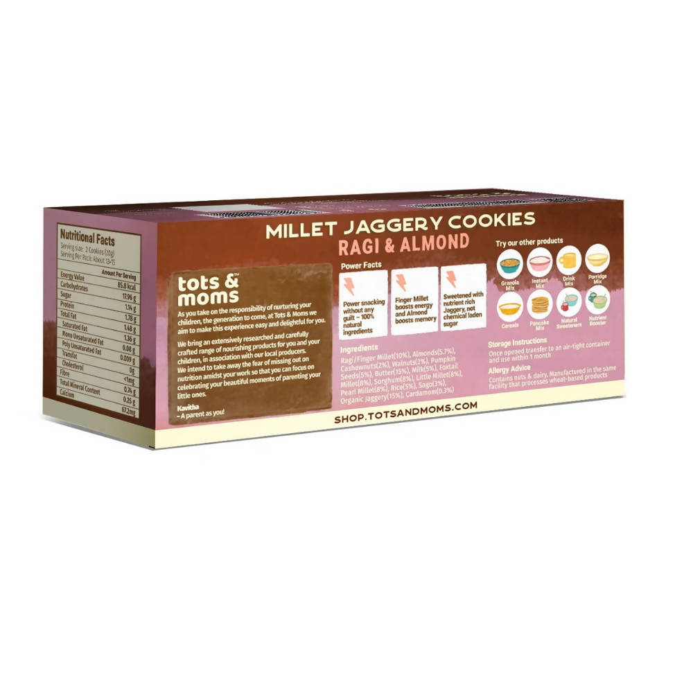 Tots and Moms Millet & Jaggery Cookies with Ragi & Almonds  Grab2Buy Tots and Moms Grab2Buy
