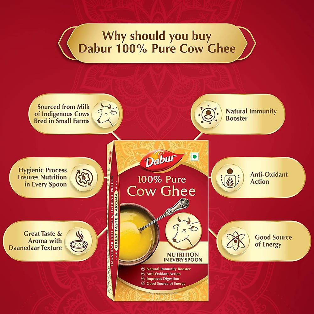 Dabur Cow Ghee | Desi Cow Milk Ghee | Made From Grass Fed Cow's Milk | Organic Ghee 