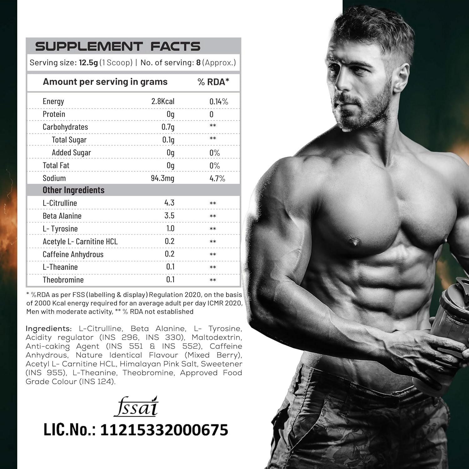As-It-Is Atom Turbo Fuel Pre-Workout Formula Berry Blast Flavour 
