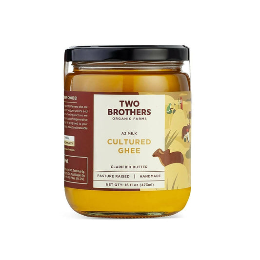 Two Brothers Organic Farms - A2 Ghee Cultured Cow Desi Ghee | 100% Pure and Natural - Desi Ghee - Highly Nutritious - Boost Immunity & Energy 