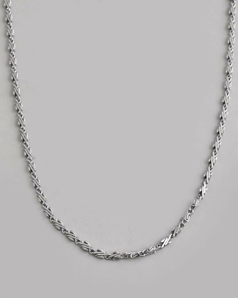 VOJ Silver Plated Designer Chain For Men 