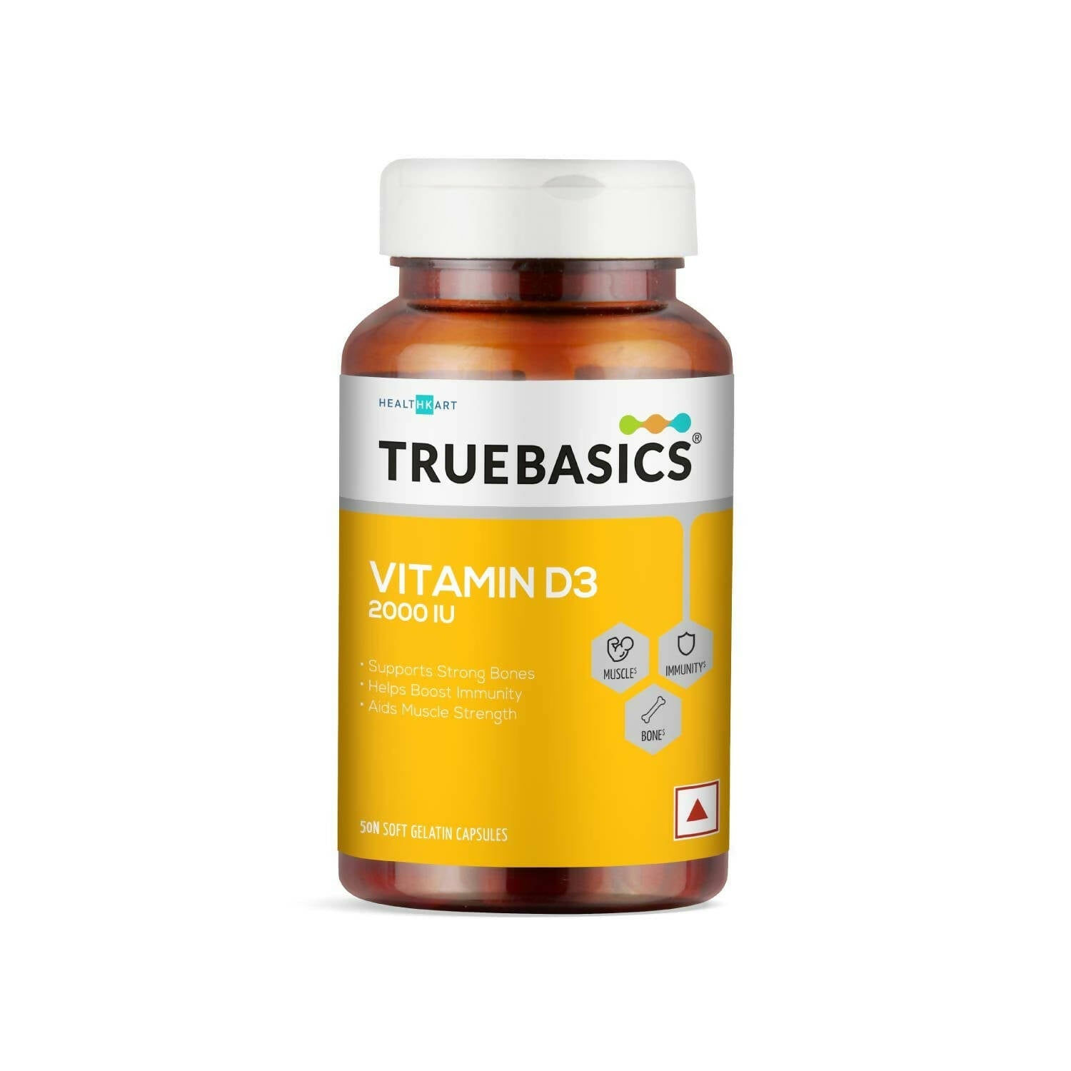 TrueBasics Vitamin D3 2000 IU Capsules - Grab2buy