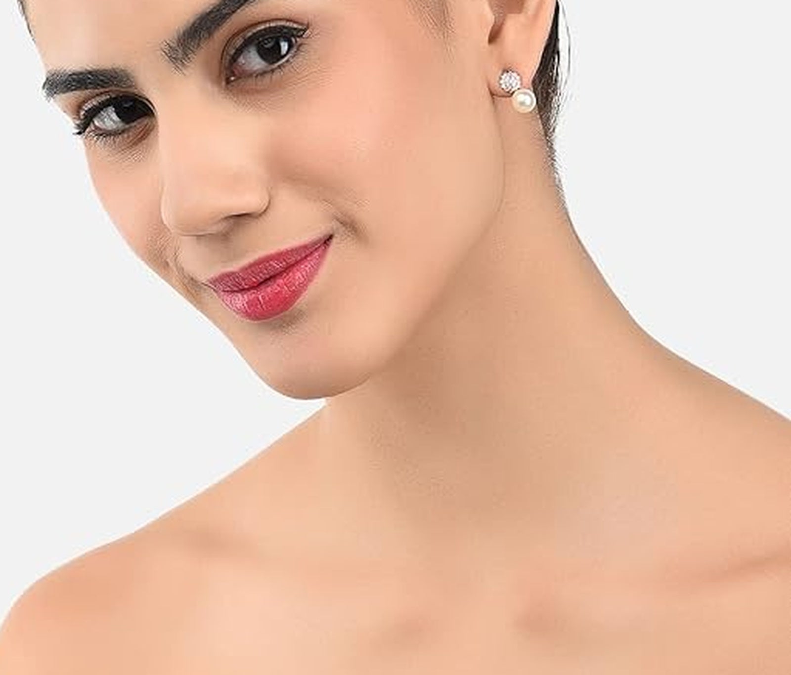 Jewel City Elegant Pearl Stud Earrings Set for Women & Girls | Classic Everyday & Party Wear Jewelry