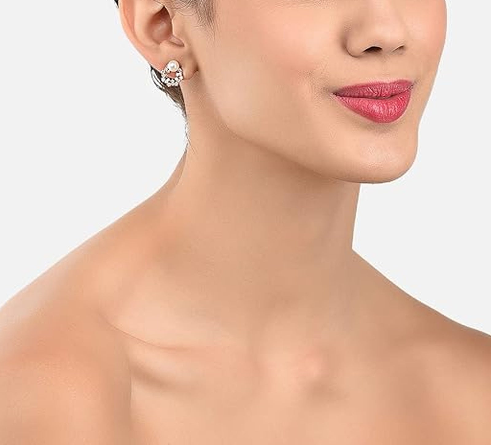 Jewel City Elegant Pearl Stud Earrings Set for Women & Girls | Classic Everyday & Party Wear Jewelry