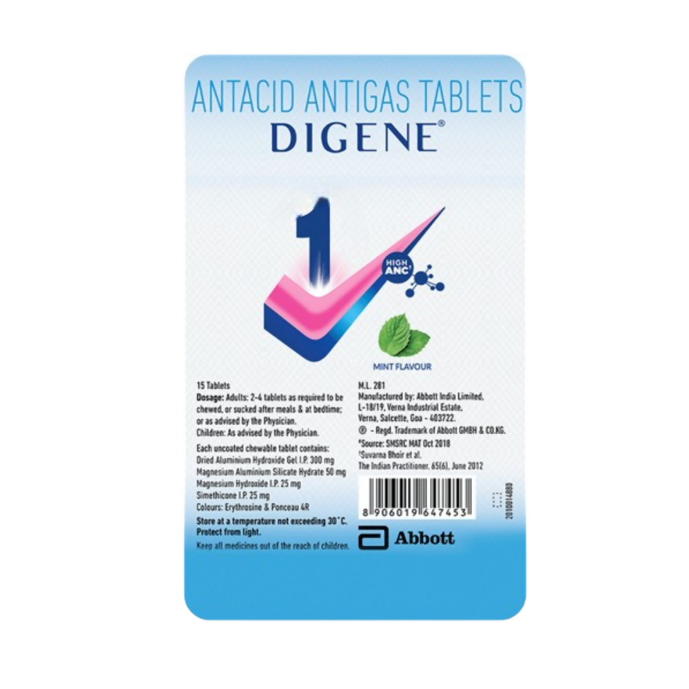 Digene Antacid Antigas Tablets For Acidity Gas & Stomach Care 