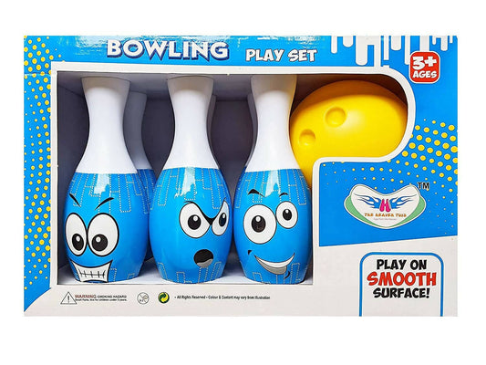 Sardar Ji Ki Dukan Plastic Big Size Bowling Set Game For Kids And Adult, 6 Pins 1 Large Balls (Multicolor), Standard - Grab2buy