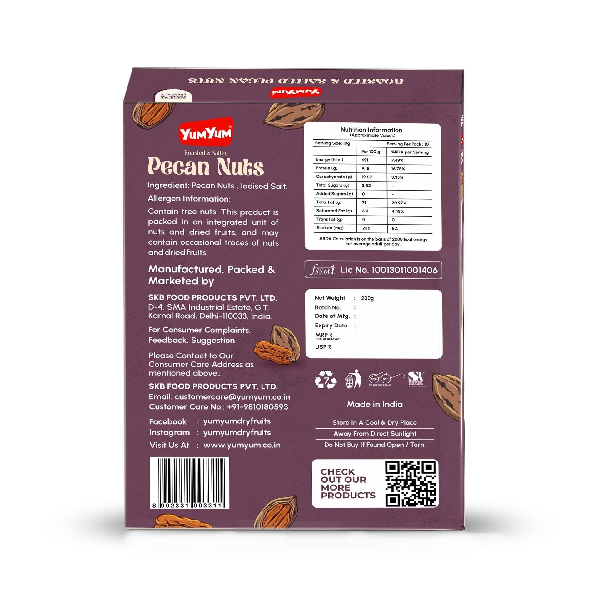 Yum Yum Roasted Pecan Nuts Box  Grab2Buy Yum Yum Grab2Buy