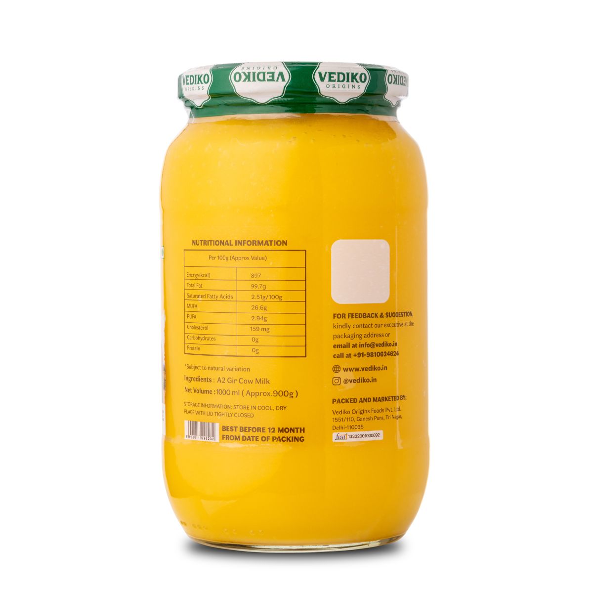 Vediko Origins A2 Gir Cow Ghee  Grab2Buy Vediko Origins Grab2Buy