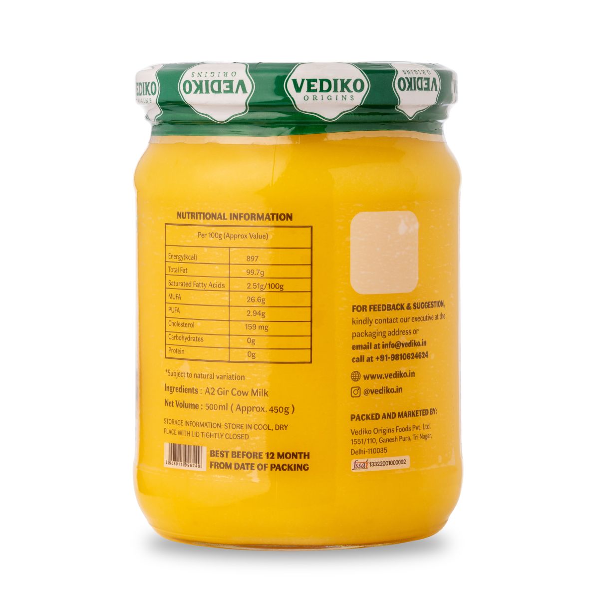 Vediko Origins A2 Gir Cow Ghee  Grab2Buy Vediko Origins Grab2Buy